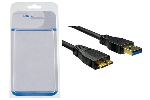 Dinic USB 3.0 auf Micro Stecker Kabel 2m, schwarz