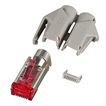 DINIC RJ45 Cat.6 Hirose Stecker, geschirmt 5er Pack, TM 21, grau