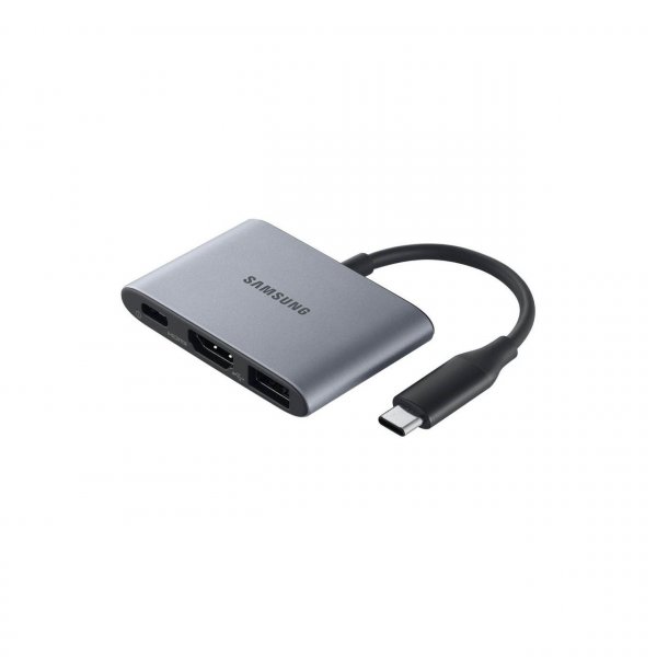 Samsung Multiport Adapter, USB-C auf USB-A / HDMI / USB-C, Grau