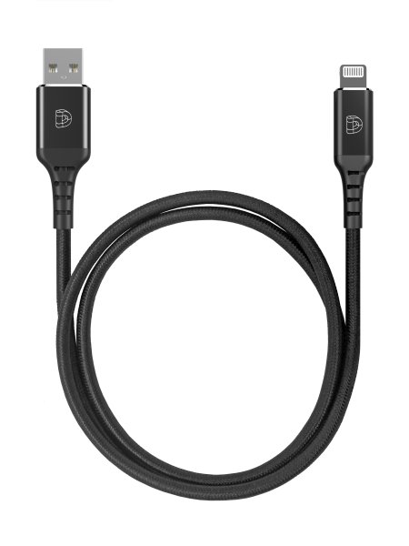 DEQSTER Ladekabel Lightning auf USB-A, 1m, Black, MFI zertifiziert 