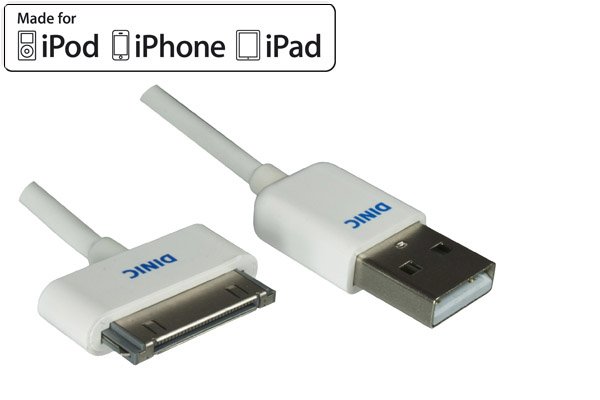 DINIC USB Kabel auf Dock für iPad, iPod und iPhone, 0,5 Meter