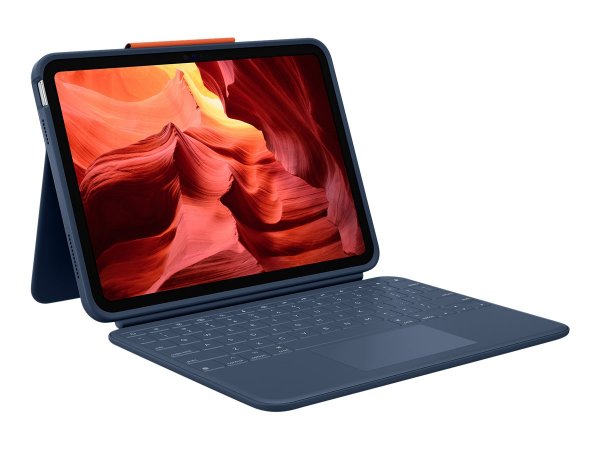 Logitech Rugged Combo 4 Touch für iPad (10 Gen.), Classic blue, deutsch