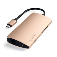 Satechi USB-C V2 Multi-Port Hub 8 in 1 Gold